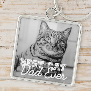 Beste kattevader ooit Moderne aangepaste foto Sleutelhanger