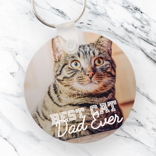 Beste kattevader ooit Moderne aangepaste foto Sleutelhanger