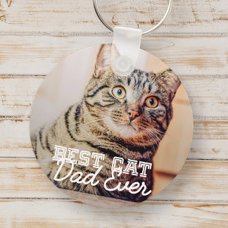 Beste kattevader ooit Moderne aangepaste foto Sleutelhanger