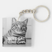 Beste kattevader ooit Moderne aangepaste foto Sleutelhanger (Achterkant)