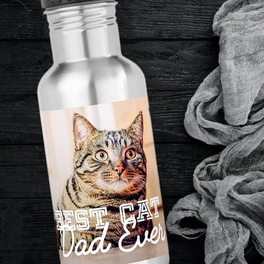 Beste kattevader ooit Moderne aangepaste foto Waterfles