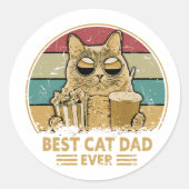 beste kattevader ooit ronde sticker (Voorkant)