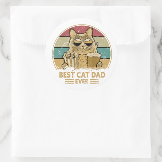 beste kattevader ooit ronde sticker (Tas)