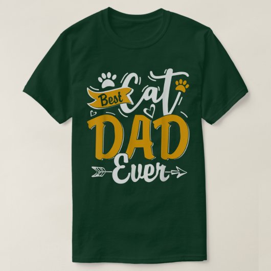 Beste kattevader ooit Vaderdag T-shirt (Design voorkant)