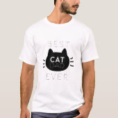 Beste kattevader ooit zwarte kat t-shirt (Voorkant)