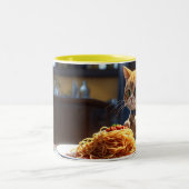 Beste kattevader tweekleurige koffiemok (Center)