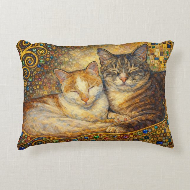 Beste katvrienden geïnspireerd door Klimt Accent Kussen (Voorkant)