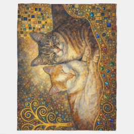 Beste katvrienden geïnspireerd door Klimt Fleece Deken