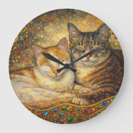 Beste katvrienden geïnspireerd door Klimt Grote Klok