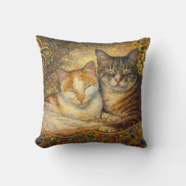 Beste katvrienden geïnspireerd door Klimt Kussen