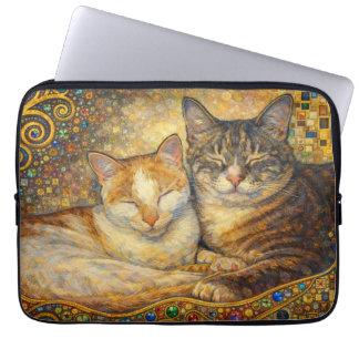 Beste katvrienden geïnspireerd door Klimt Laptop Sleeve