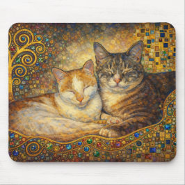 Beste katvrienden geïnspireerd door Klimt Muismat