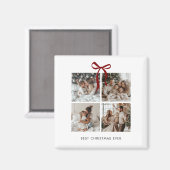 Beste kerst ooit familie foto collage cadeau magneet (Voorkant / Achterkant)
