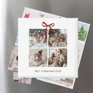Beste kerst ooit familie foto collage cadeau magneet