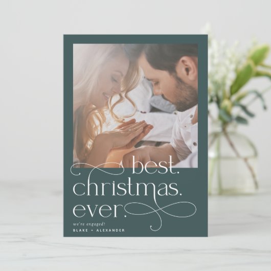 Beste kerst ooit Kerst engagement Aankondiging (Staand voorkant)