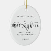 Beste kerst ooit met eigen foto keramisch ornament (Rechts)