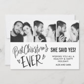 Beste kerst ooit Verlovingsdrie Foto  Feestdagenkaart (Voorkant)