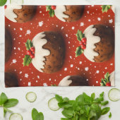 Beste kerst-pudding vakantie theedoek (Gevouwen)