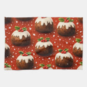 Beste kerst-pudding vakantie theedoek (Horizontaal)