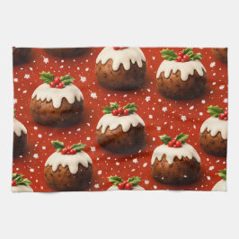 Beste kerst-pudding vakantie theedoek