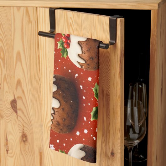 Beste kerst-pudding vakantie theedoek (Derde Gevouwen)