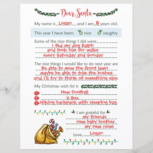 Beste kerstbrief Briefpapier (Voorkant)