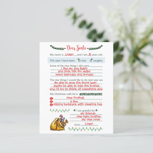 Beste kerstbrief Briefpapier (Staand voorkant)