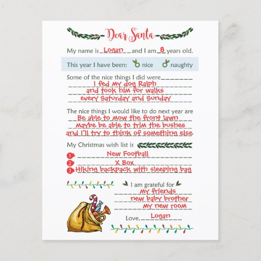 Beste kerstbrief Briefpapier (Voorkant)