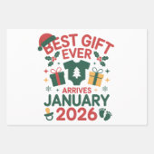 Beste kerstcadeau komt in januari 2026 inpakpapier vel (Voorkant 3)