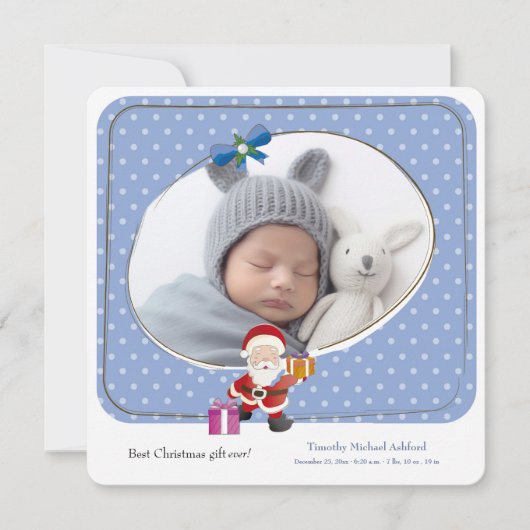 Beste kerstcadeau ooit Fotogeboorteaankondiging Aankondiging (Voorkant)