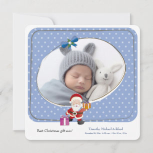 Beste kerstcadeau ooit Fotogeboorteaankondiging Aankondiging