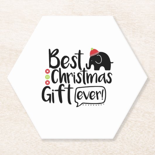 beste kerstcadeau ooit kartonnen onderzetters (Voorkant)