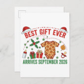 Beste kerstcadeau ooit komt in september 2026 aankondigingskaart (Voorkant / Achterkant)