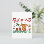 Beste kerstcadeau ooit komt in september 2026 aankondigingskaart (Staand voorkant)