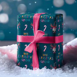 Beste kerstcadeautje, Eva! Funny & Bright Gnome Cadeaupapier