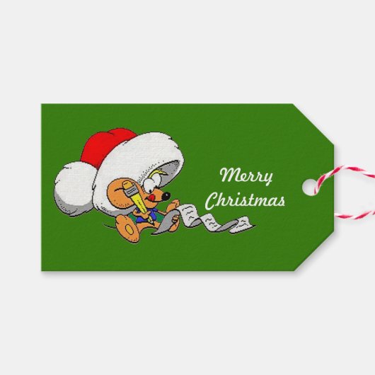Beste kerstcadeautjes voor kerstmis in Santa Mouse Cadeaulabel (Voorkant (Horizontaal))