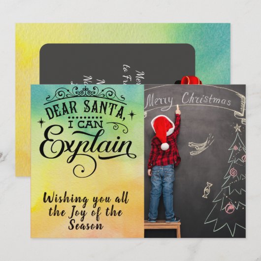 Beste kerstcitaat/2-vormige Kaart/Waterverf Feestdagenkaart (Voorkant / Achterkant)