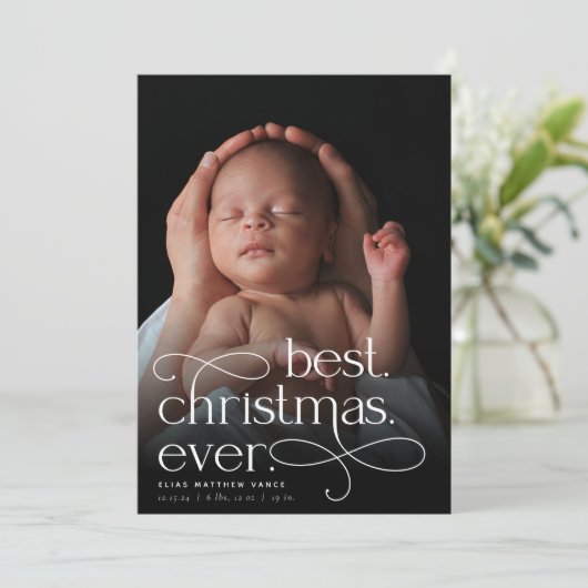 Beste kerstfeestdag bekendmaking aankondiging (Staand voorkant)