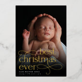 Beste kerstfeestdag bekendmaking folie feestdagenkaart (Voorkant)