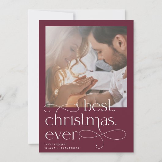 Beste kerstfeestdag Verloving Aankondiging (Voorkant)