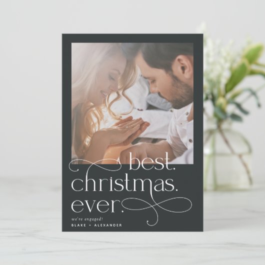 Beste kerstfeestdag Verloving Aankondiging (Staand voorkant)