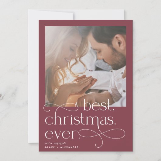 Beste kerstfeestdag Verloving Aankondiging (Voorkant)