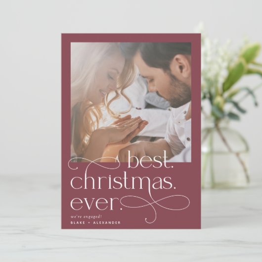 Beste kerstfeestdag Verloving Aankondiging (Staand voorkant)