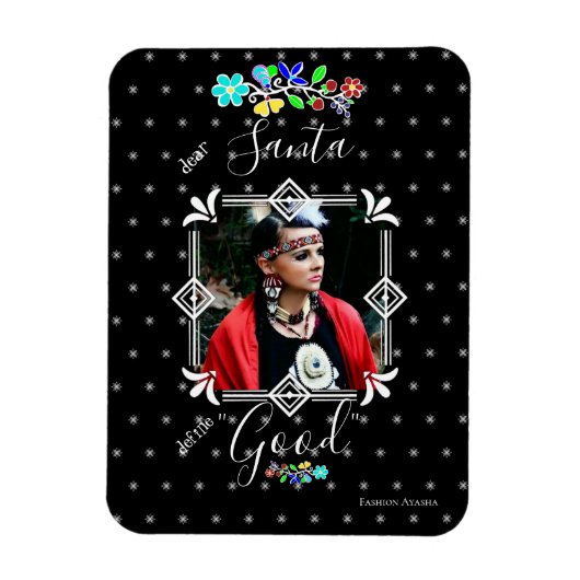 Beste kerstfotofeestdag voor de kerstman definiëre magneet (Verticaal)