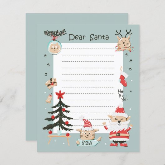 Beste kerstkaters brief aan de Kerstman (Voorkant / Achterkant)