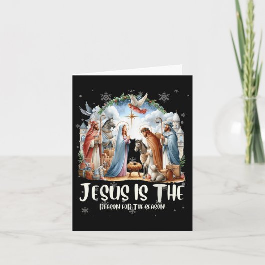 Beste kerstkool Jezus Nativiteit Scene Chri Kaart (Voorkant)