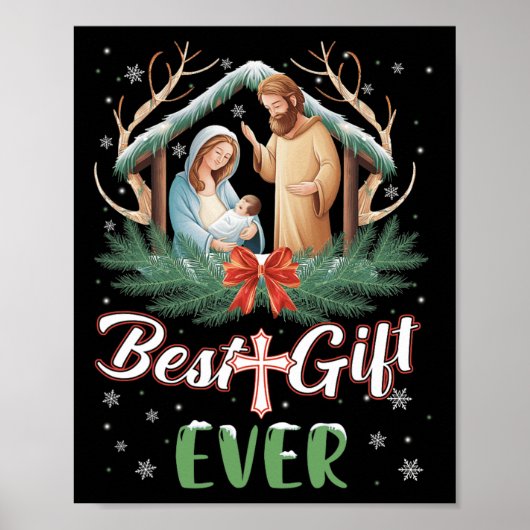 Beste kerstkool Jezus Nativiteit Scene Chri Poster (Voorkant)