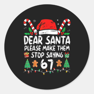 Beste Kerstman 67 Grappig Kerstmis Zes Zeven 6-7 M Ronde Sticker