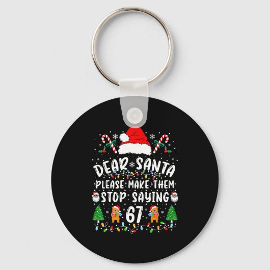 Beste Kerstman 67 Grappig Kerstmis Zes Zeven 6-7 M Sleutelhanger (Voorkant)