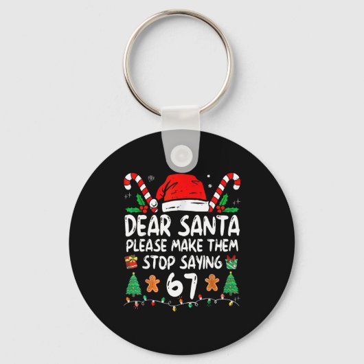Beste Kerstman 67 Grappig Kerstmis Zes Zeven 6-7 M Sleutelhanger (Voorkant)